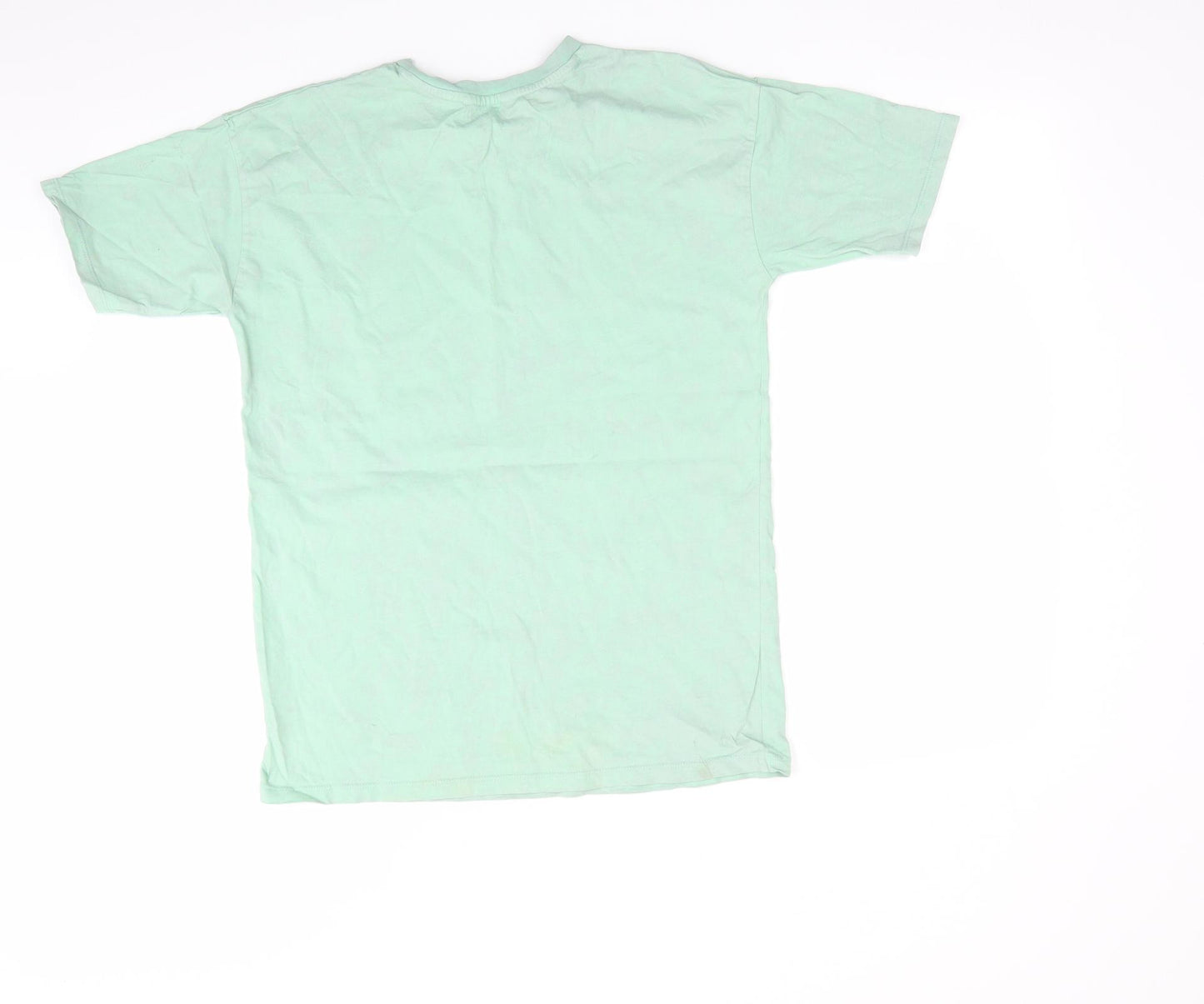 George Girls Green   Basic T-Shirt Size 10-11 Years  - Gratitude Kindness Positivity - Subtle Purple Tye Dye Effect