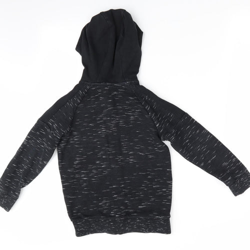 Florence and Fred Boys Black   Full Zip Hoodie Size 6-7 Years  - Future - white dash pattern