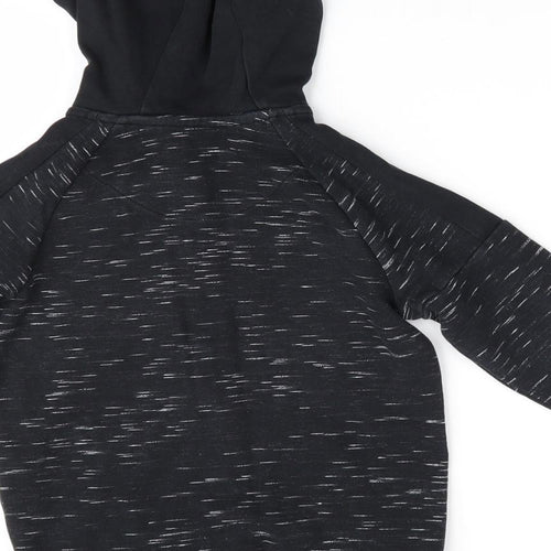 Florence and Fred Boys Black   Full Zip Hoodie Size 6-7 Years  - Future - white dash pattern