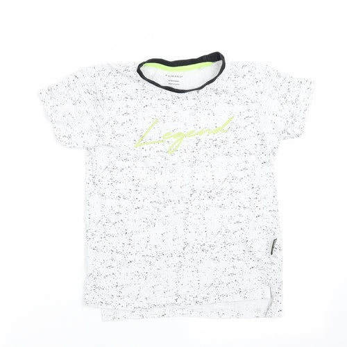Primark Boys Ivory   Basic T-Shirt Size 6-7 Years  - Legend - black fleck print