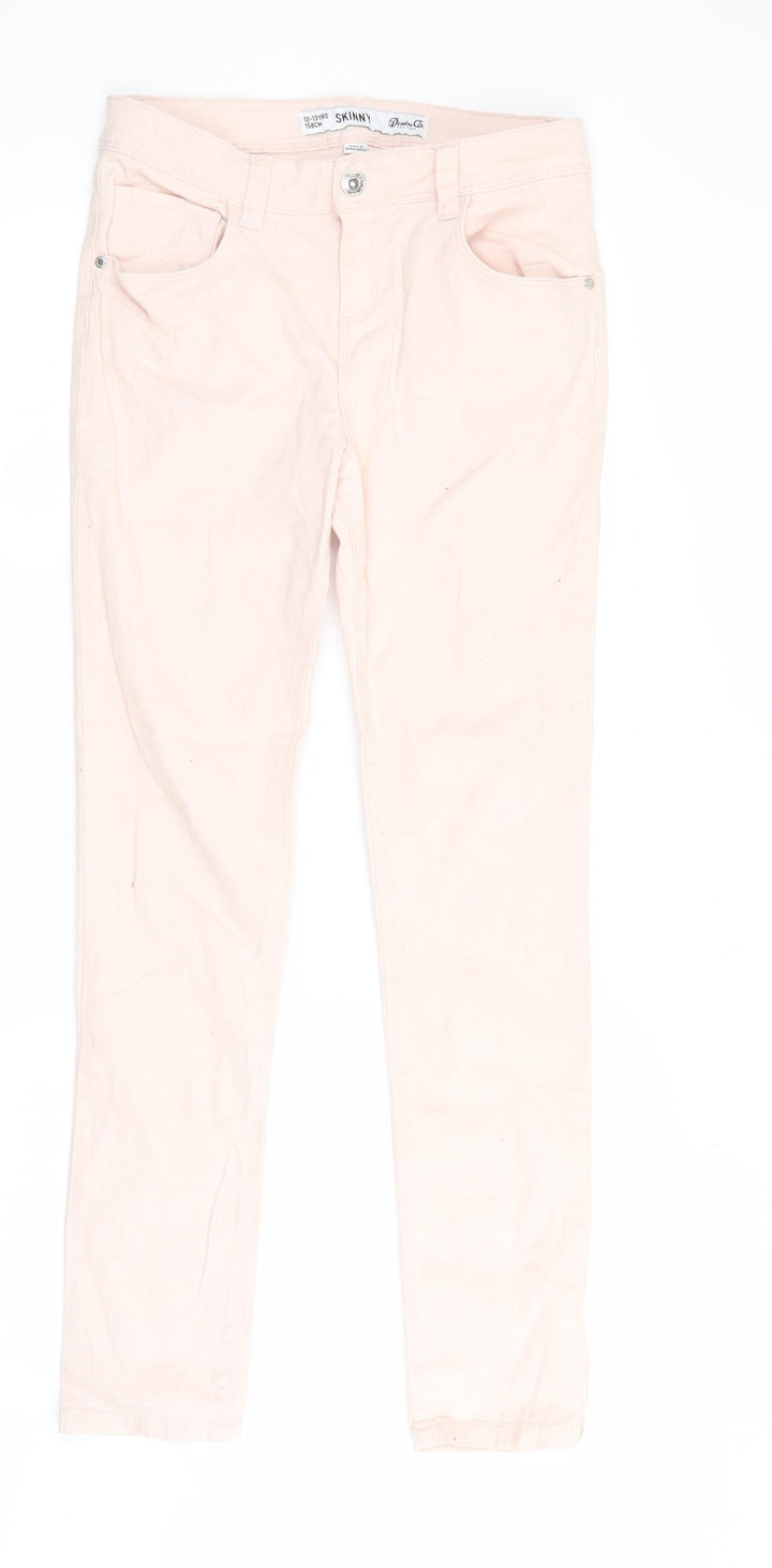 Denim Co Girls Pink   Skinny Jeans Size 12-13 Years - pale peach coloured