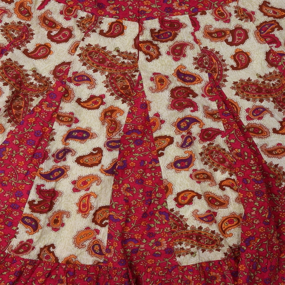 Phool Womens Pink Paisley  Flare Skirt Size 12