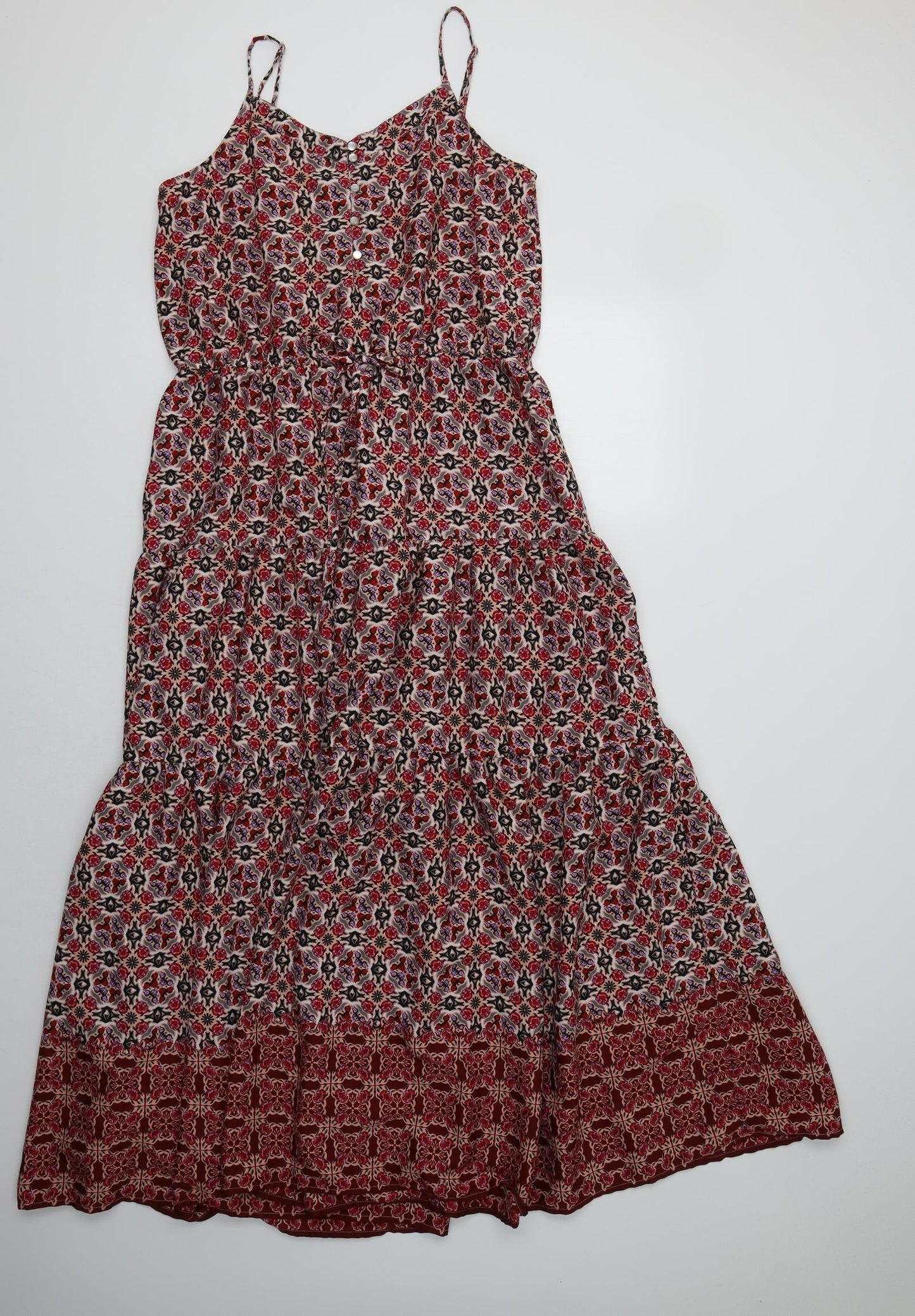 Primark Womens Red Geometric  Maxi  Size 16