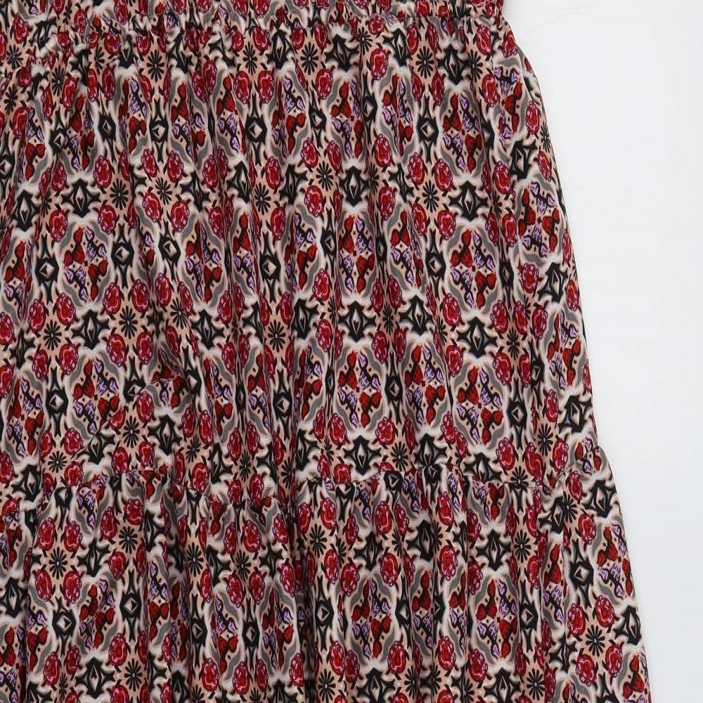 Primark Womens Red Geometric  Maxi  Size 16