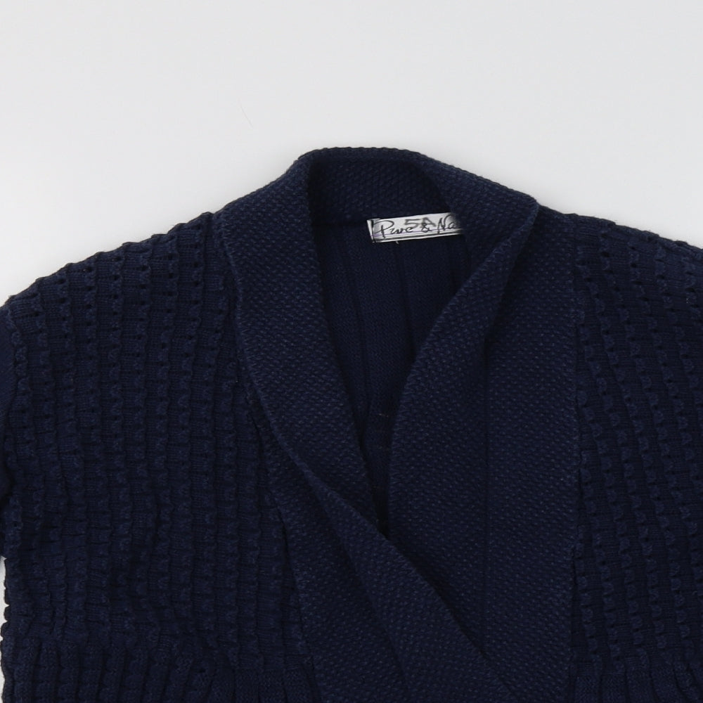 Pure&Natural Womens Blue   Cardigan Jumper Size XL