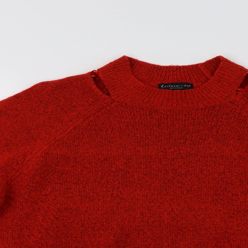 F&F Womens Red   Pullover Jumper Size 12