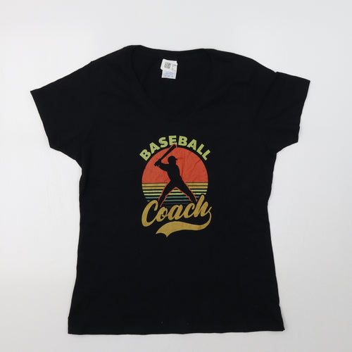 Gildan Womens Black   Basic T-Shirt Size M  - Baseball