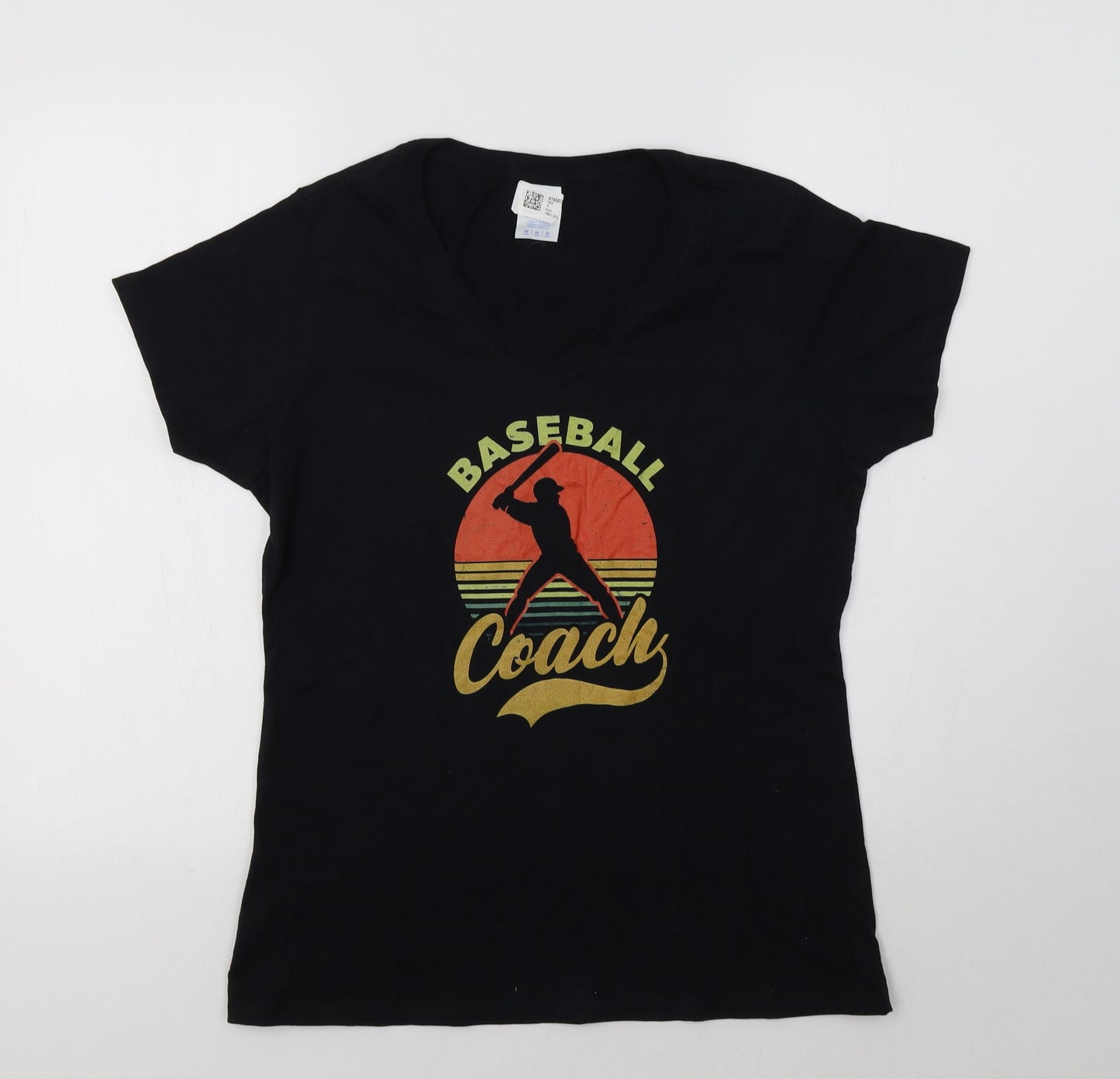 Gildan Womens Black   Basic T-Shirt Size M  - Baseball