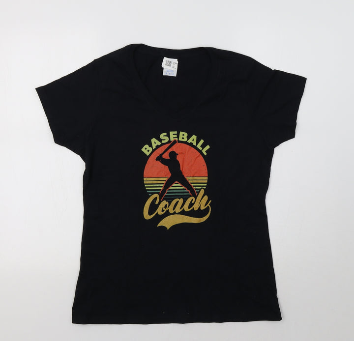 Gildan Womens Black   Basic T-Shirt Size M  - Baseball