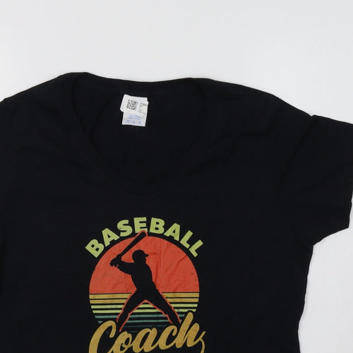 Gildan Womens Black   Basic T-Shirt Size M  - Baseball