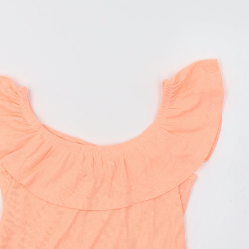 Miss E-Vie Girls Orange   Basic Blouse Size 13-14 Years