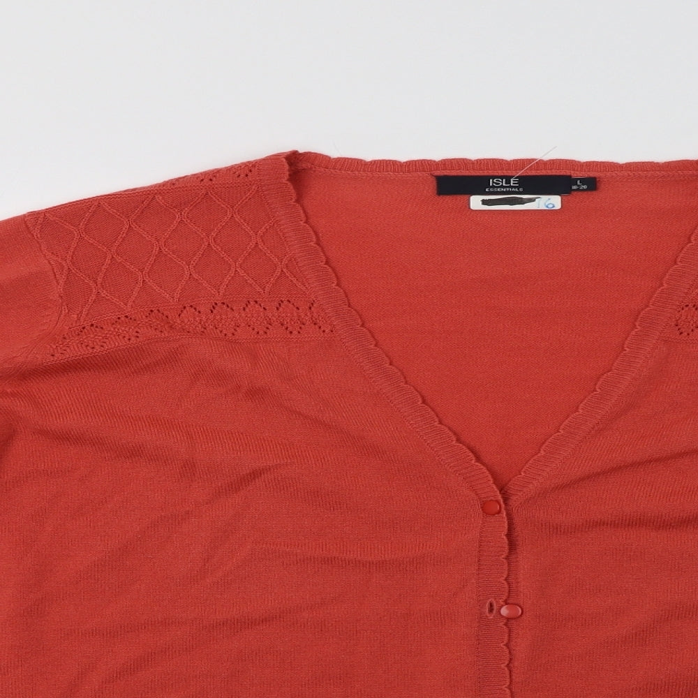 Isle Womens Pink   Cardigan Jumper Size L