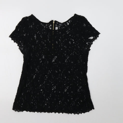 F&F Womens Black Floral  Basic Blouse Size 16
