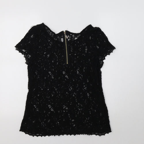 F&F Womens Black Floral  Basic Blouse Size 16