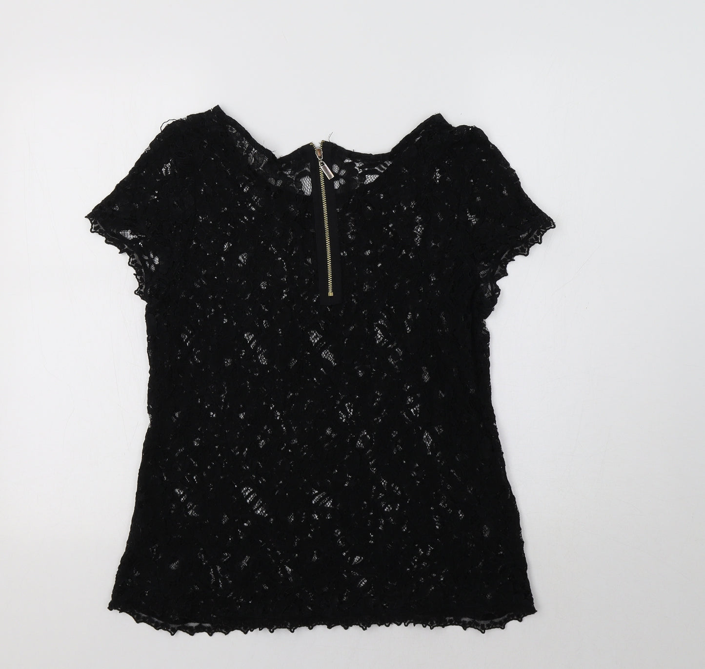 F&F Womens Black Floral  Basic Blouse Size 16