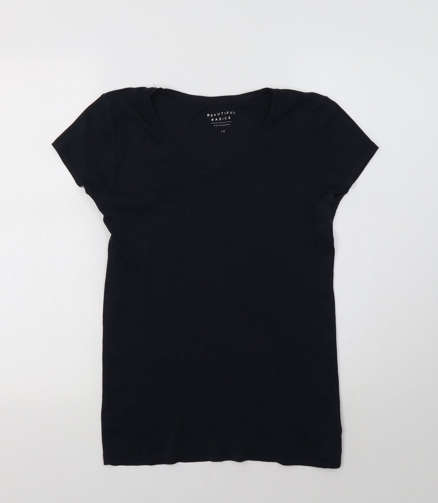 Peacocs Womens Blue   Basic T-Shirt Size 14