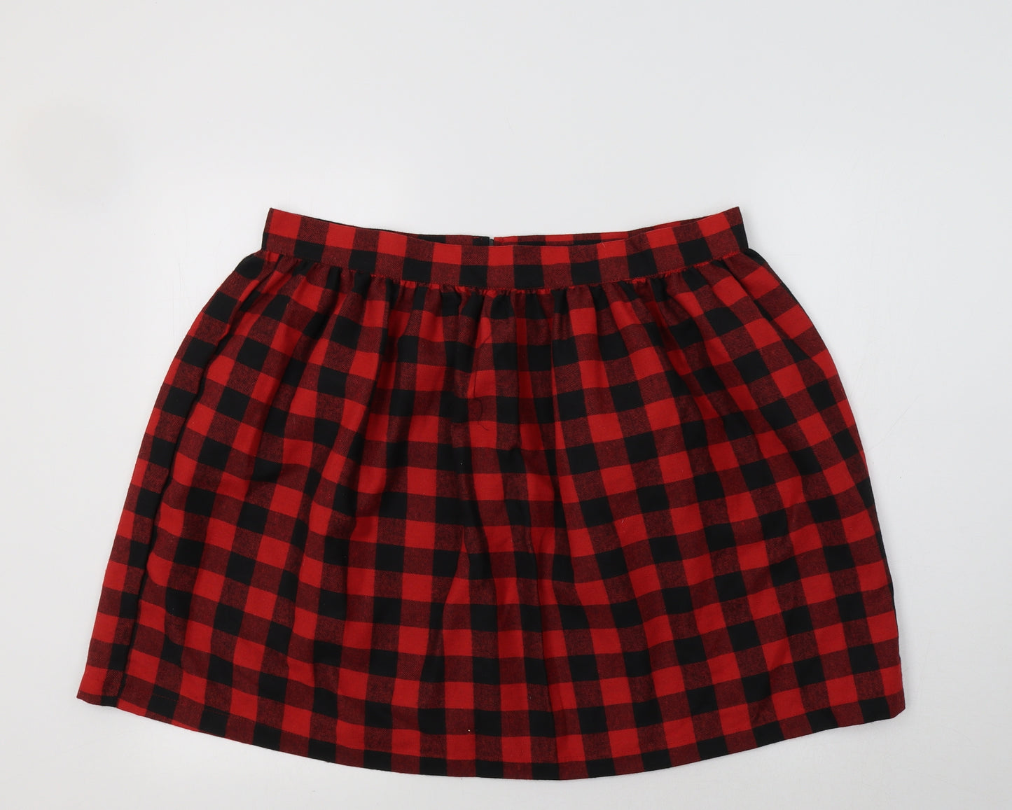 Black Premium Womens Red Check  Mini Skirt Size XL