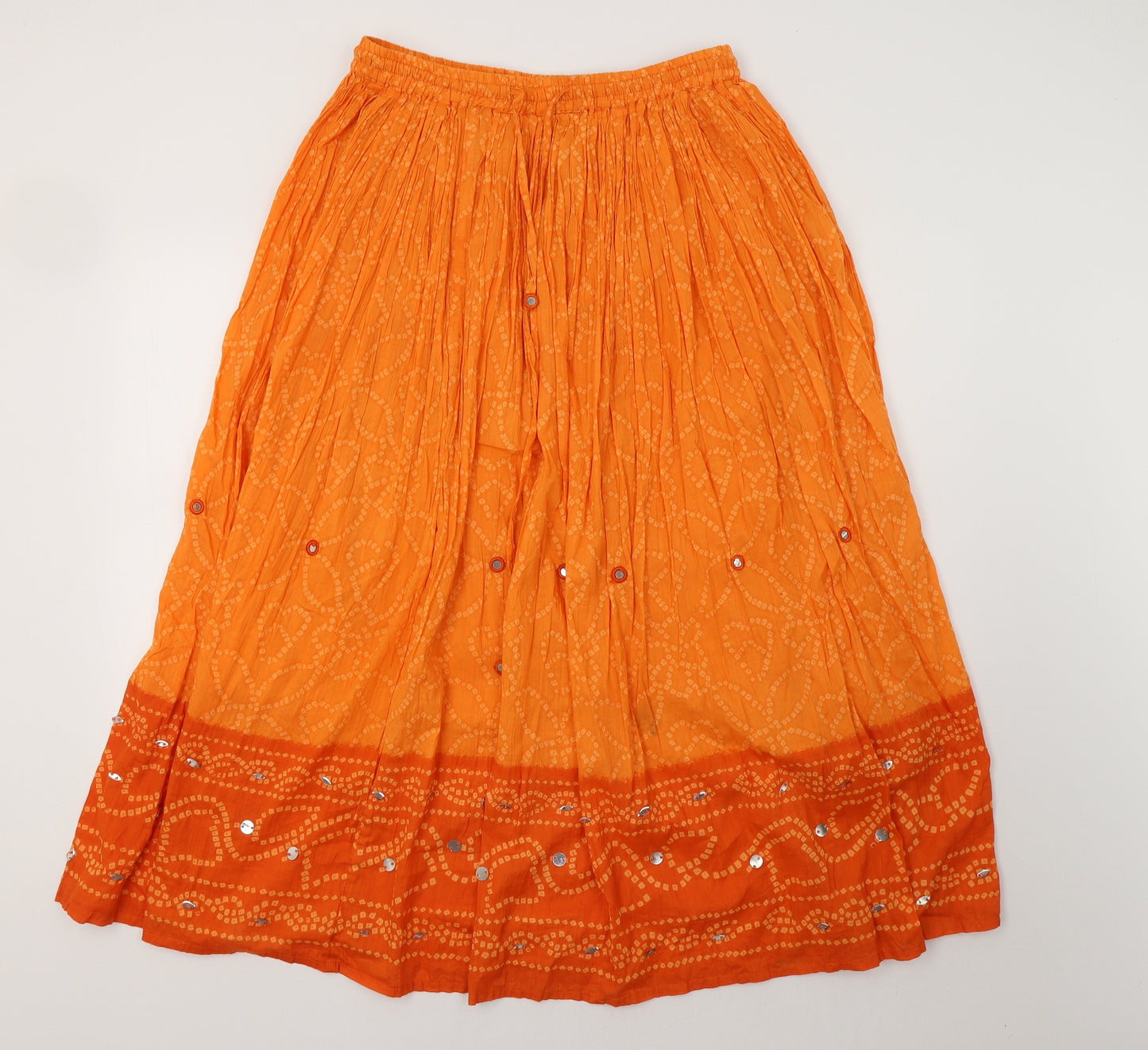Kushi Womens Orange Geometric  Flare Skirt Size 14