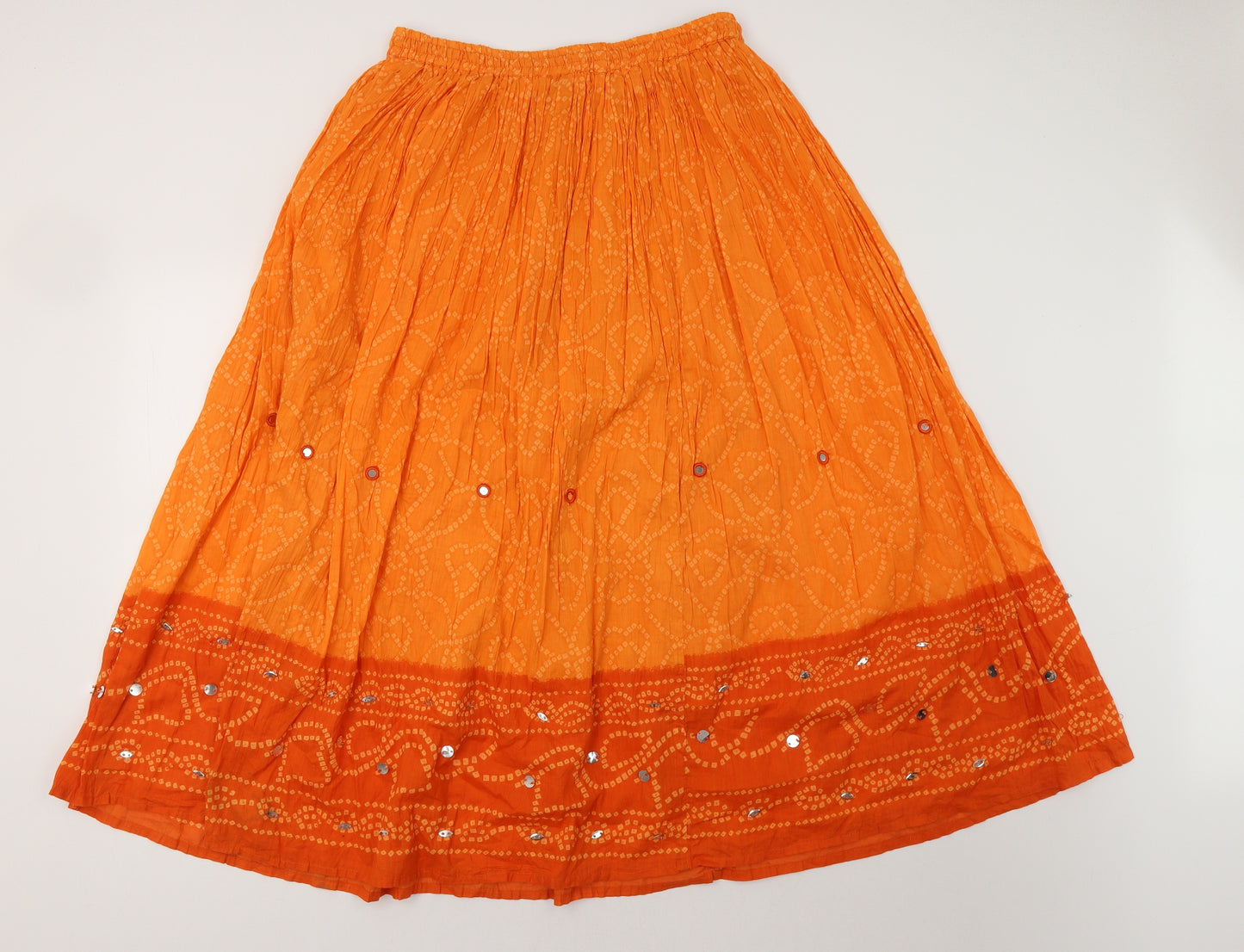 Kushi Womens Orange Geometric  Flare Skirt Size 14