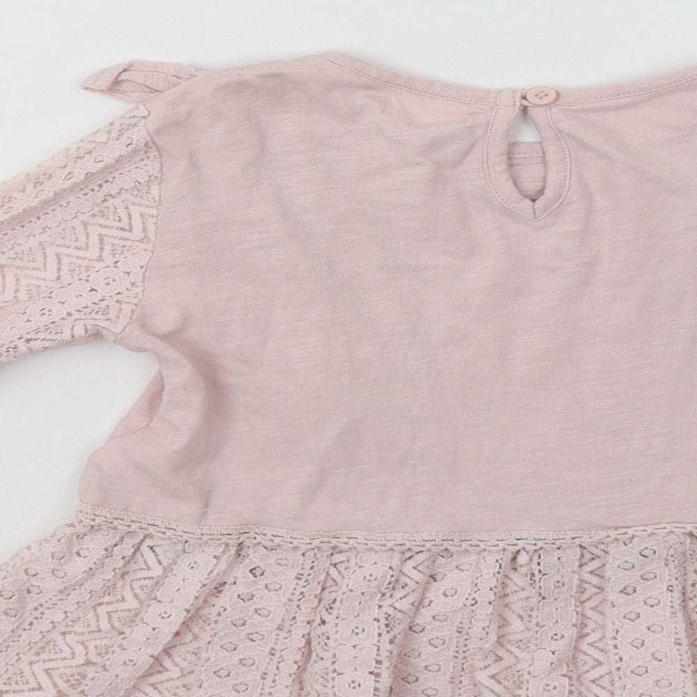 NEXT Girls Pink   Basic Blouse Size 4 Years  - Lace Detail