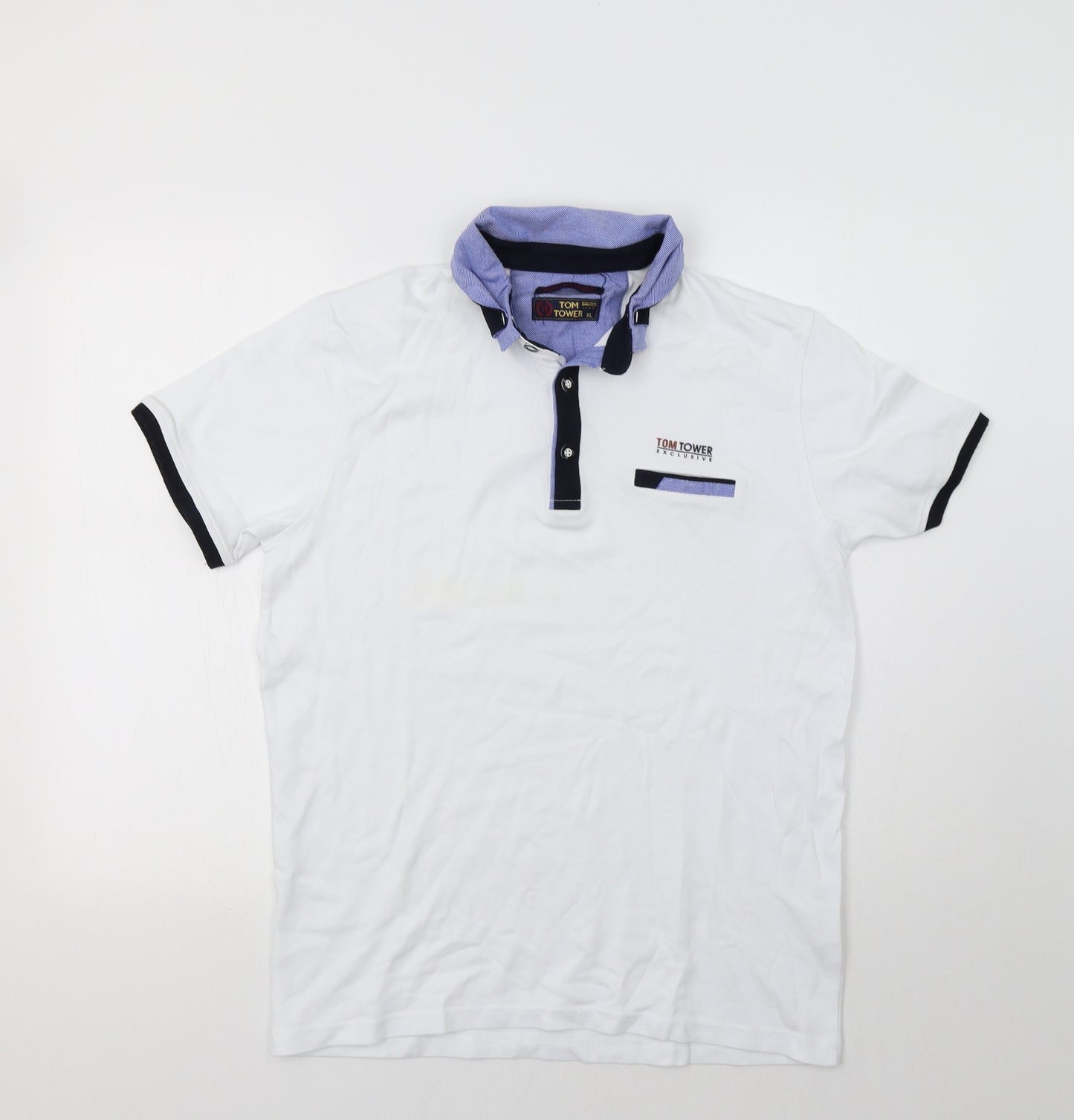 Tom Tower Mens White    Polo Size XL