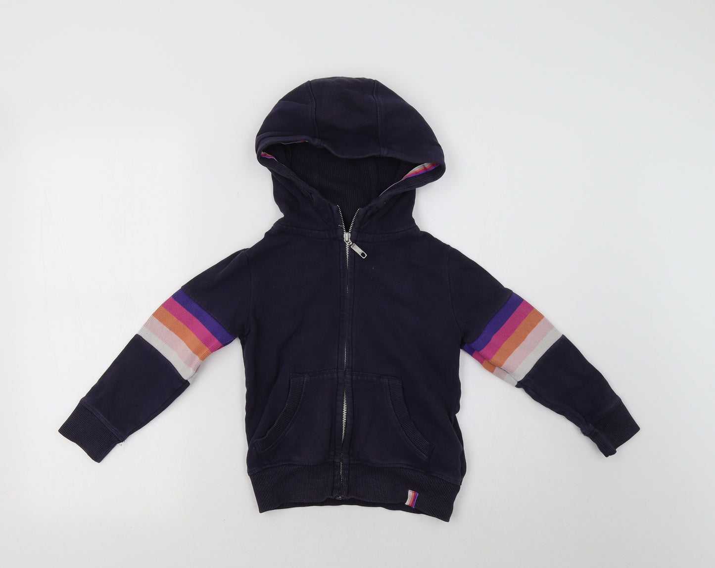 NEXT Girls Blue Striped  Full Zip Hoodie Size 5 Years