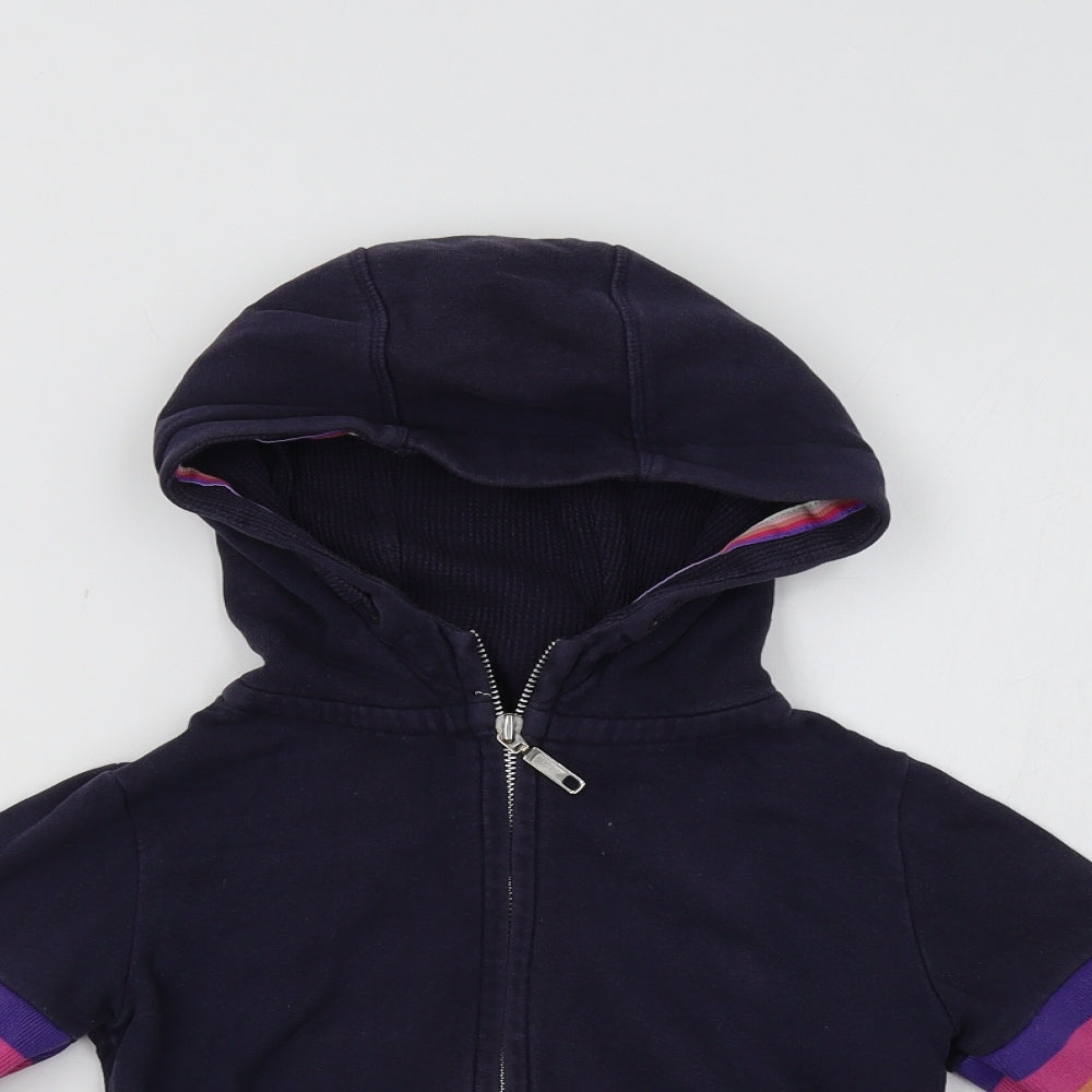 NEXT Girls Blue Striped  Full Zip Hoodie Size 5 Years