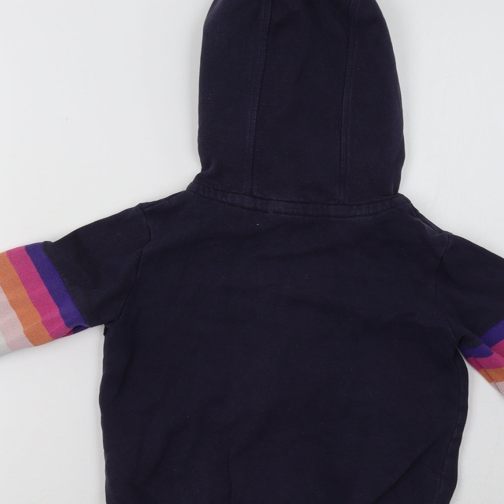 NEXT Girls Blue Striped  Full Zip Hoodie Size 5 Years