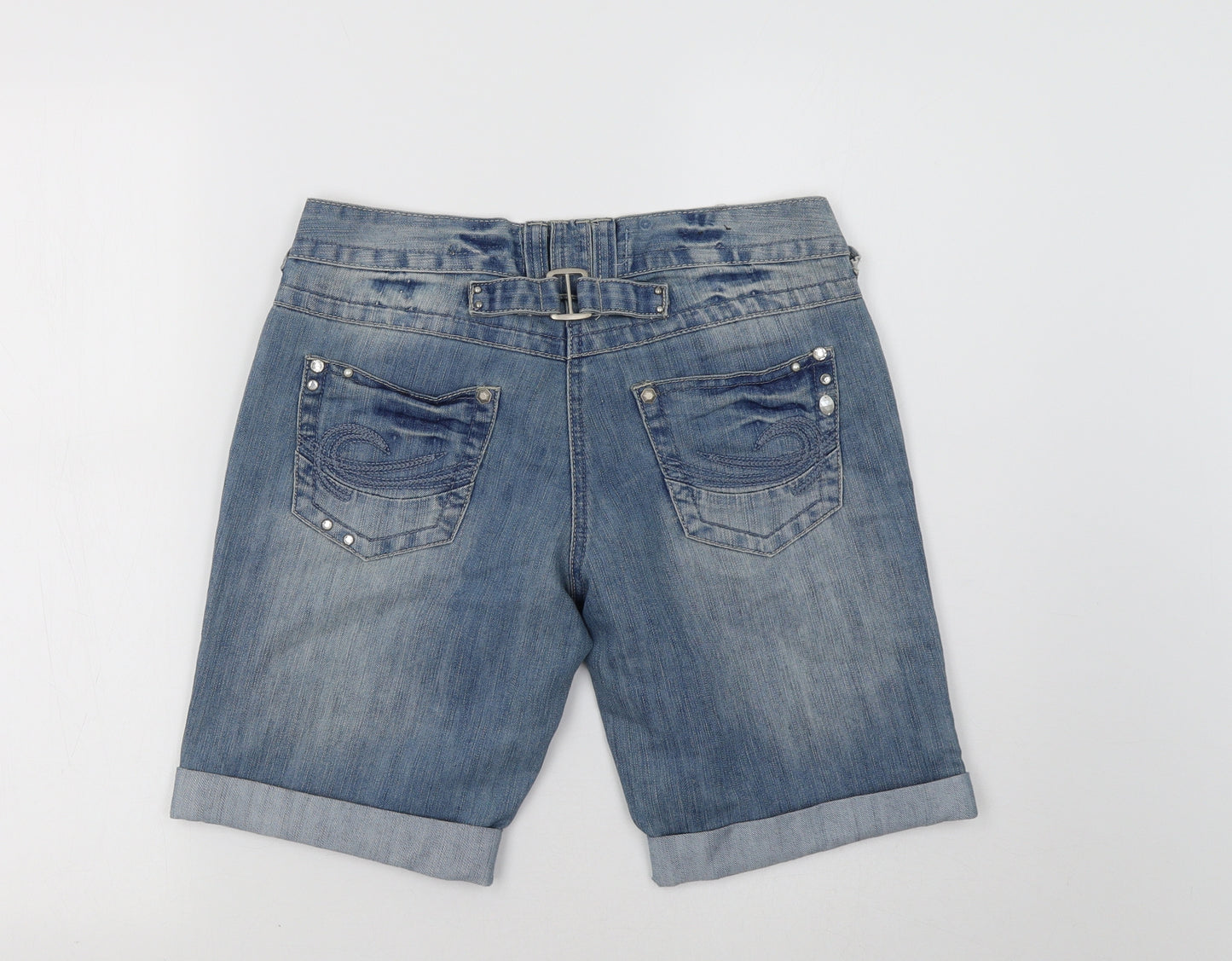 Yes Yez Womens Blue   Boyfriend Shorts Size 8