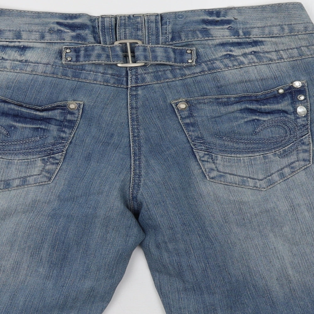 Yes Yez Womens Blue   Boyfriend Shorts Size 8