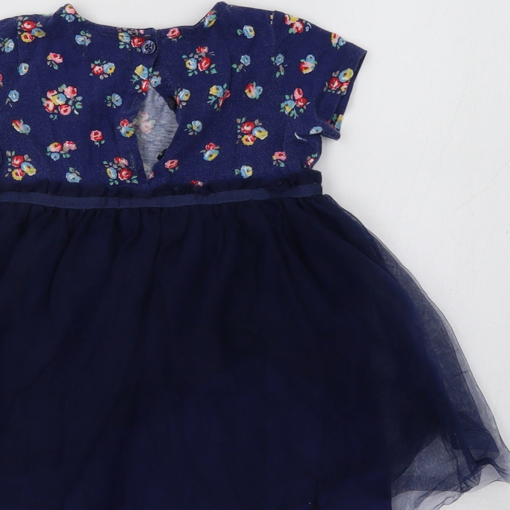 Cath Kidston Baby Blue Floral  Fit & Flare  Size 12-18 Months