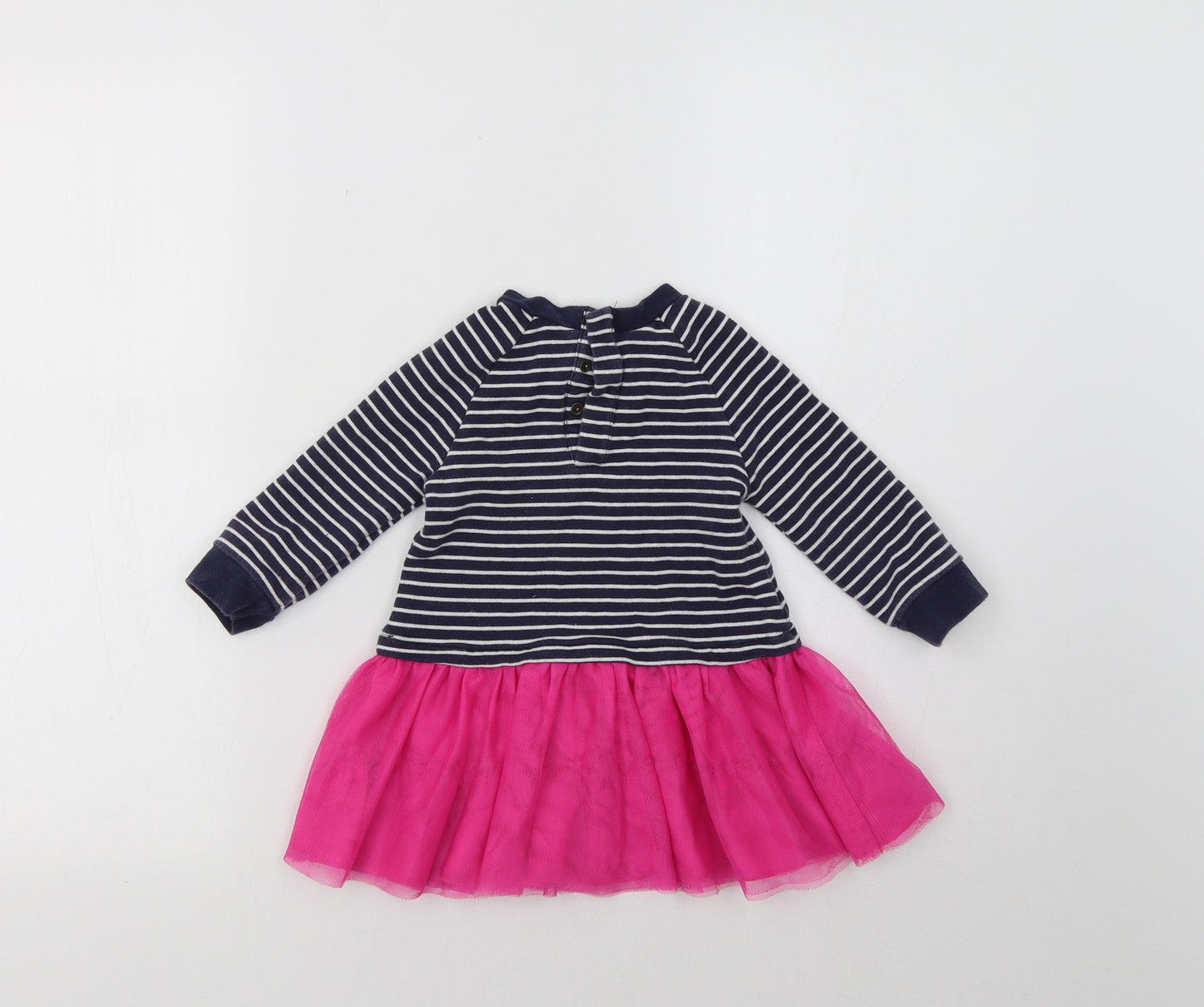 Joules Baby Blue Striped  Fit & Flare  Size 12 Months  - Unicorn