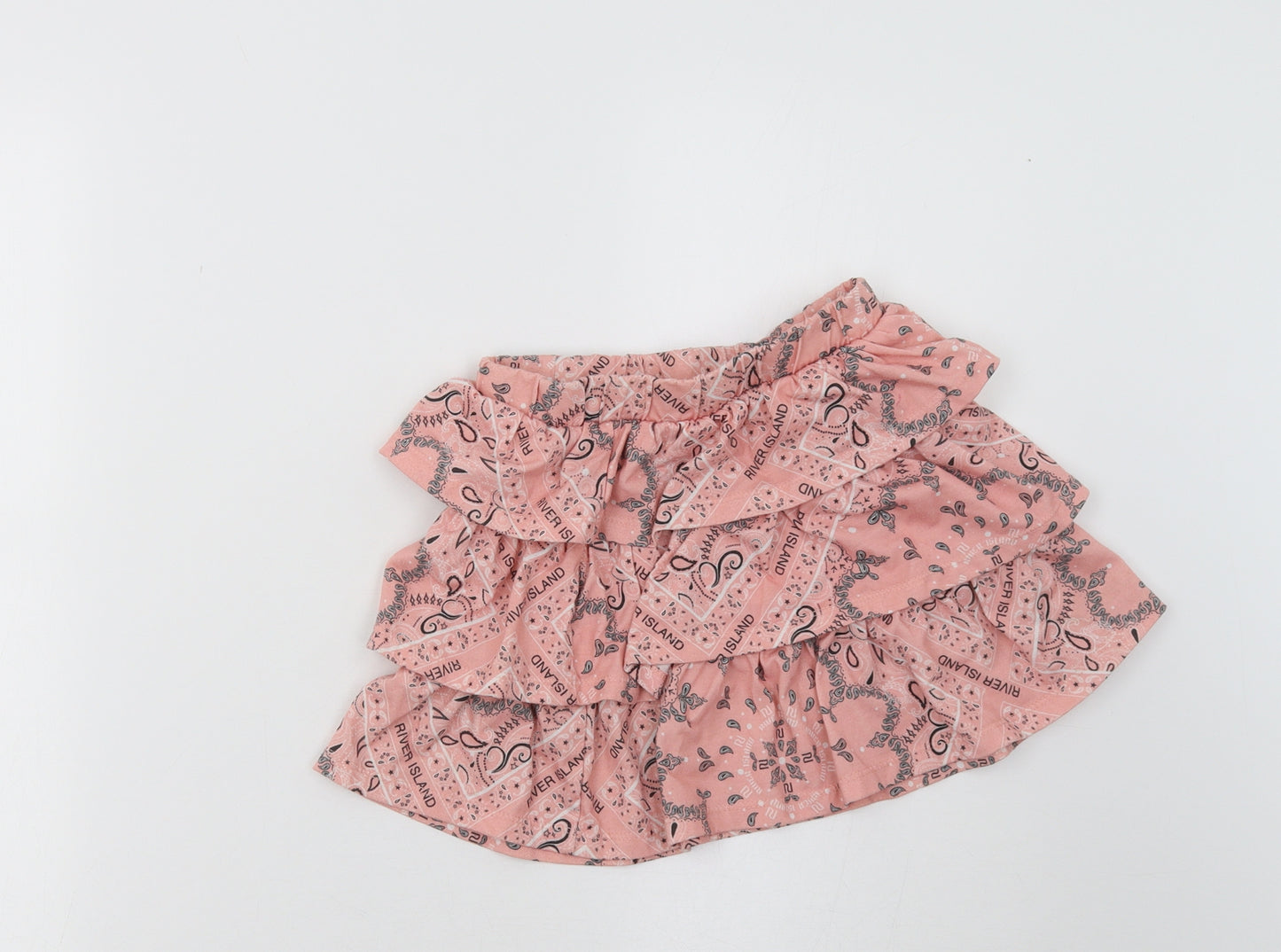 River Island Girls Pink Paisley  Flare Skirt Size 7-8 Years