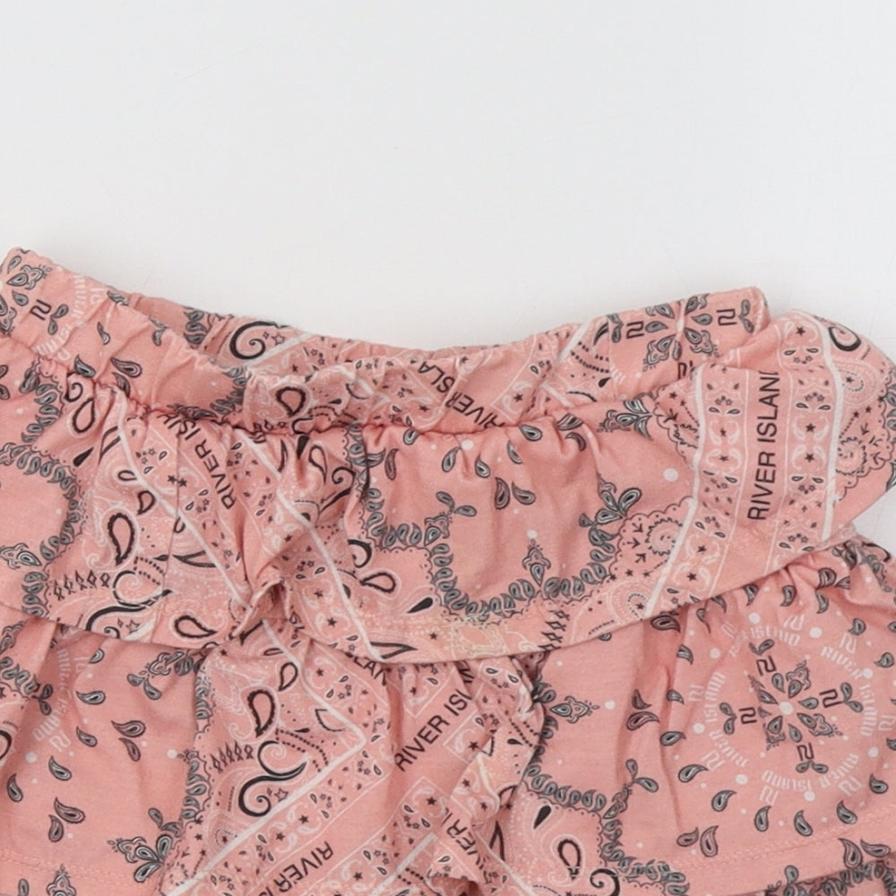 River Island Girls Pink Paisley  Flare Skirt Size 7-8 Years