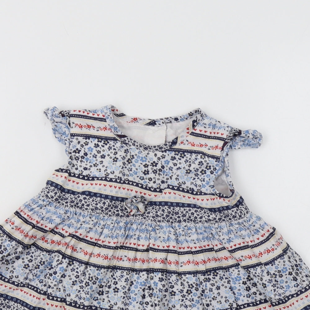George Baby Blue Floral  A-Line  Size 12-18 Months