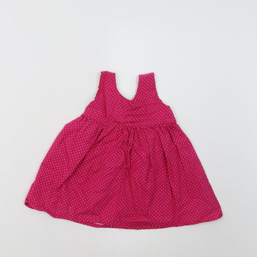 Preworn  Pink Polka Dot  A-Line  Size 12-18 Months  - Reversible