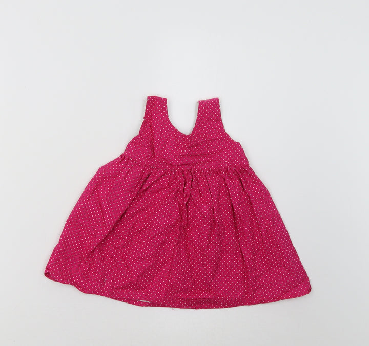Preworn  Pink Polka Dot  A-Line  Size 12-18 Months  - Reversible