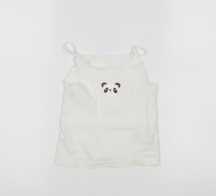 Primark Girls White Basic Tank Size 4-5 Years