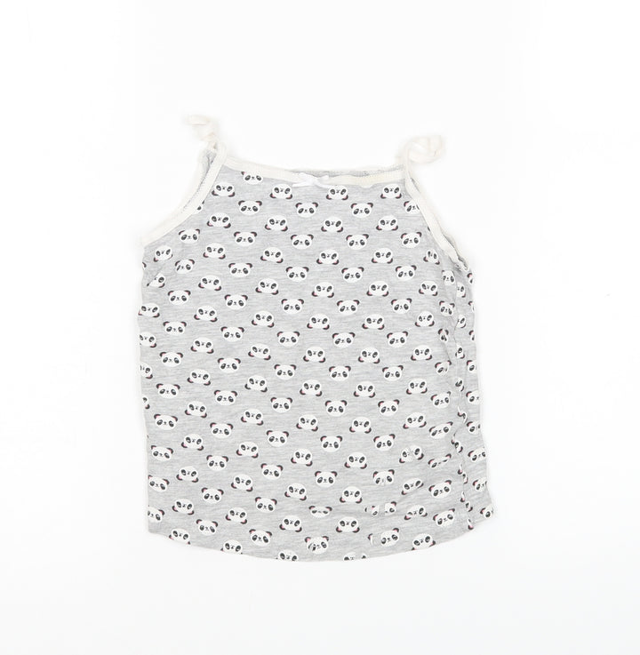 Primark Girls Multicoloured Animal Print  Basic Tank Size 4-5 Years  - Panda