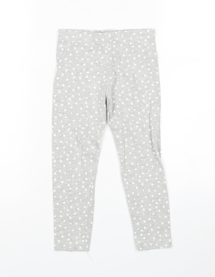 Primark Girls Grey Polka Dot Pyjama Pants Size 5-6 Years