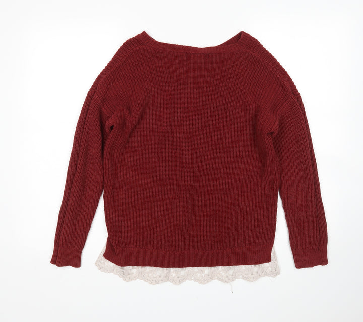 FOREVER 21 Womens Red Pullover Jumper Size M