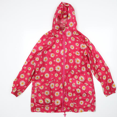 harvey & Jones Womens Pink Floral  Rain Coat Coat Size 12