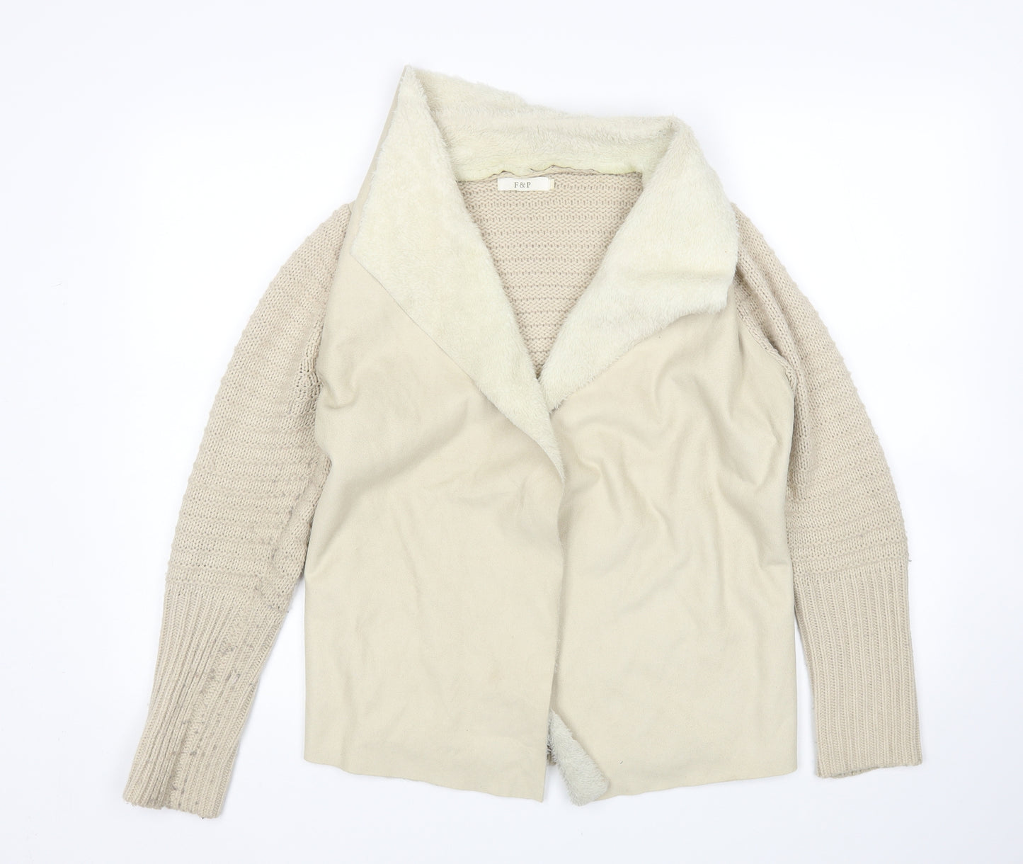 F&P Womens Beige   Cardigan Jumper One Size