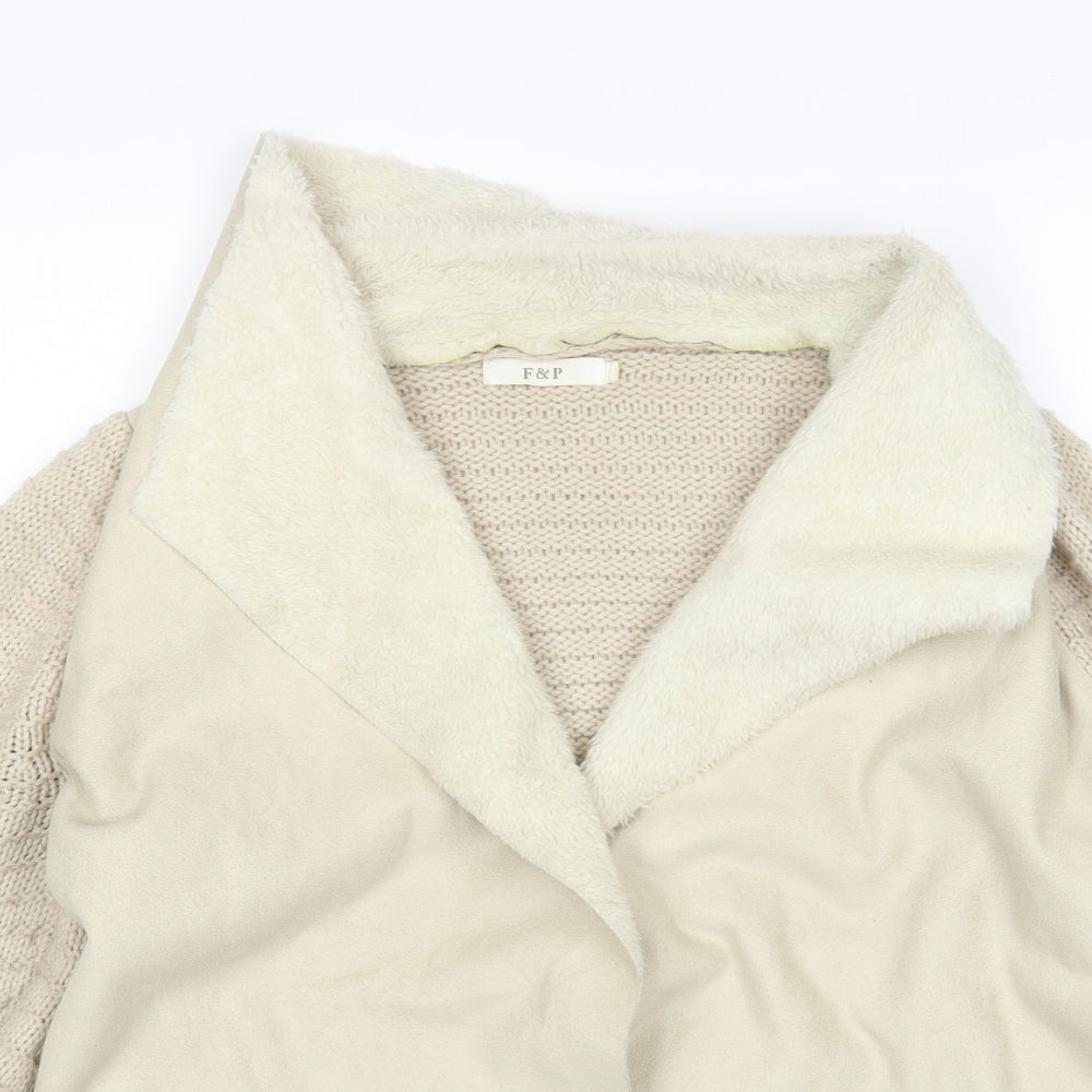 F&P Womens Beige   Cardigan Jumper One Size