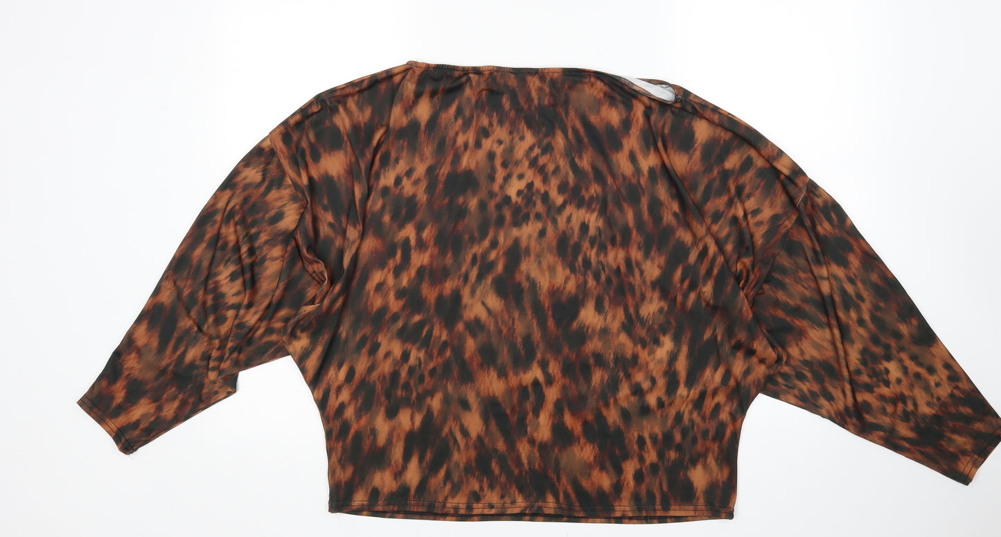 Lipsy Womens Multicoloured Animal Print  Basic Blouse Size 14