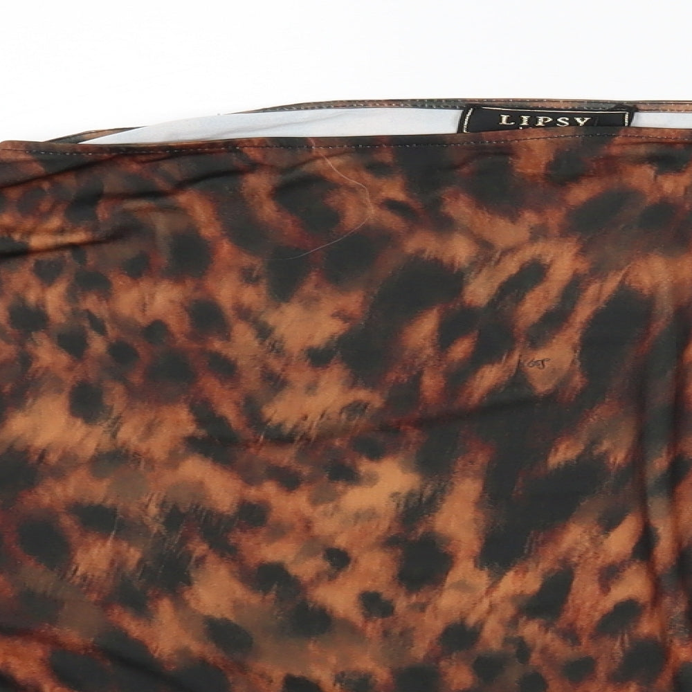 Lipsy Womens Multicoloured Animal Print  Basic Blouse Size 14