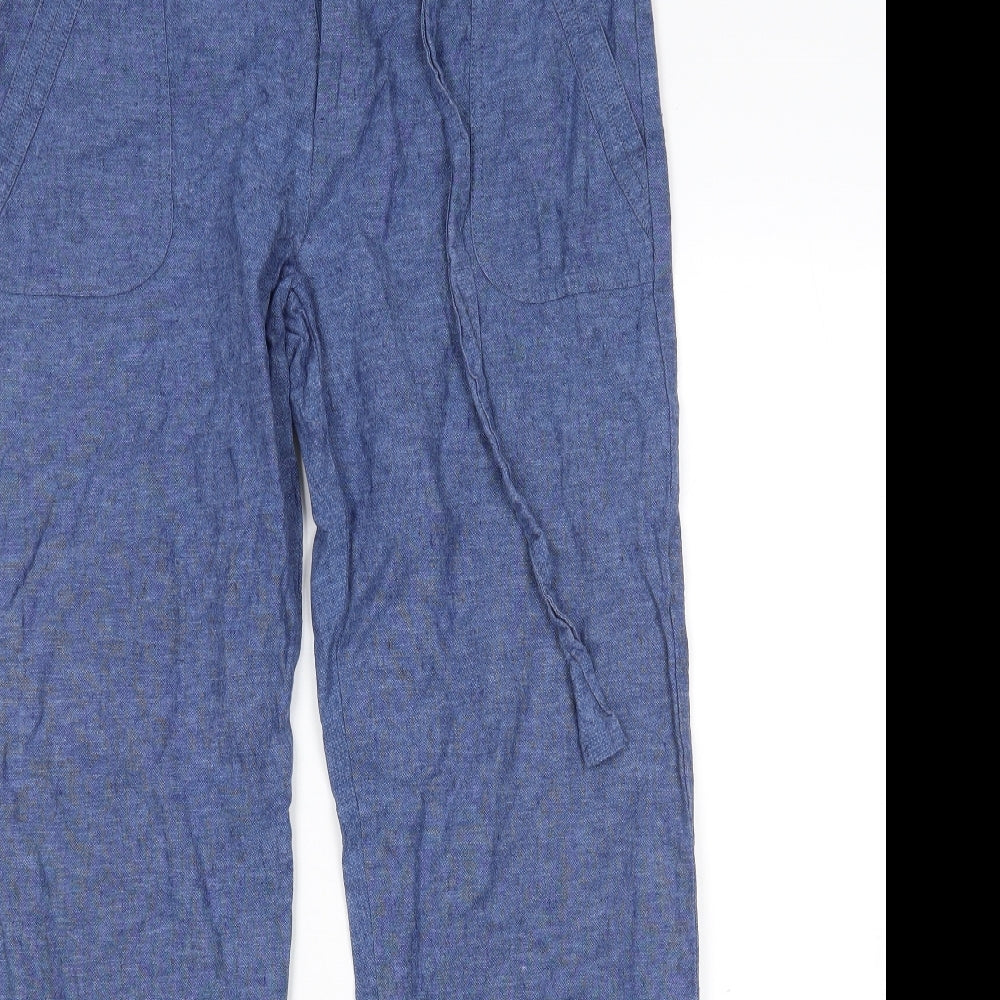 F&F Womens Blue   Trousers  Size 10 L30 in - Linen trousers