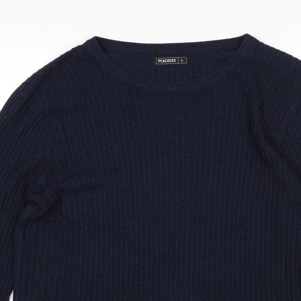 Peacocks Mens Blue   Pullover Jumper Size L