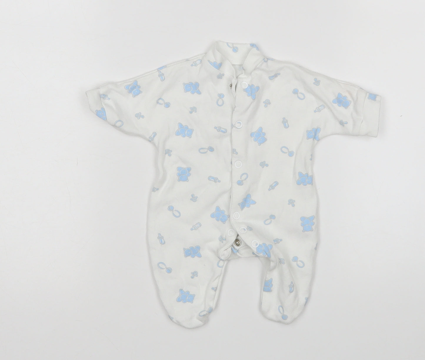 BabyPrem Boys White   Babygrow One-Piece Size Newborn