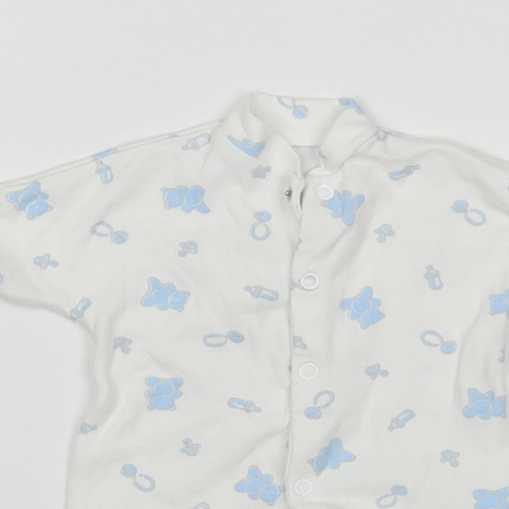 BabyPrem Boys White   Babygrow One-Piece Size Newborn